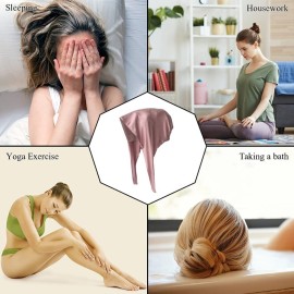 Belsen Satin Bonnet Silk Bonnet Sleep Cap Satin Lined Slouchy Beanie Night Sleeping Hat Adjustable for Curly Hair (Pink)