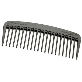 Chicago Comb Model 10 Carbon Fiber, Compact Wide-Tooth Comb, Made in USA, Anti-Static, 5 Inches (12.7 cm) Long
