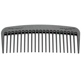 Chicago Comb Model 10 Carbon Fiber, Compact Wide-Tooth Comb, Made in USA, Anti-Static, 5 Inches (12.7 cm) Long