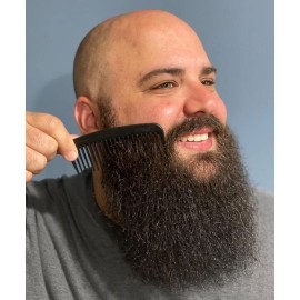 Chicago Comb Model 10 Carbon Fiber, Compact Wide-Tooth Comb, Made in USA, Anti-Static, 5 Inches (12.7 cm) Long