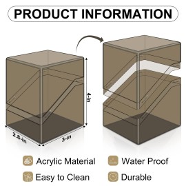 Mlikero Card Deck Cases, 6 Pack Acrylic Commander Deck Box Holding 100+ Sleeved Cards with 6 Dividers, Sturdy Card Storage Box Fit for MTG, TCG, Sports Cards (Clear&Black)