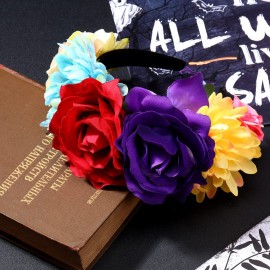 WILLBOND 3 Pcs Mexican Rose Flower Crown Headband Day of The Dead Headband Halloween Cosplay Headpiece(Fresh Colors) WILLBOND 3 Pcs Mexican Rose Flower Crown Headband Day of The Dead Headband Halloween Cosplay Headpiece(Fresh Colors)