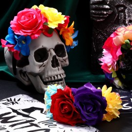 WILLBOND 3 Pcs Mexican Rose Flower Crown Headband Day of The Dead Headband Halloween Cosplay Headpiece(Fresh Colors) WILLBOND 3 Pcs Mexican Rose Flower Crown Headband Day of The Dead Headband Halloween Cosplay Headpiece(Fresh Colors)