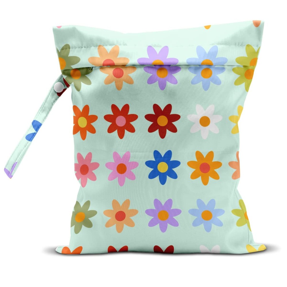 zcyxuuw Wet Bag Wet Dry Bag Wet Bag for Swimsuit Travel Beach Pool Diapers Dirty Yoga Gym Clothes Toiletries Makeup Bag Waterproof Reusable Cute Daisy Floral Flower