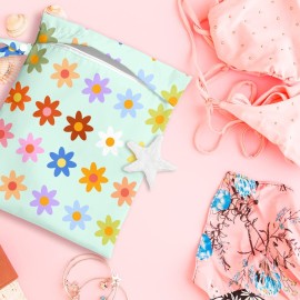 zcyxuuw Wet Bag Wet Dry Bag Wet Bag for Swimsuit Travel Beach Pool Diapers Dirty Yoga Gym Clothes Toiletries Makeup Bag Waterproof Reusable Cute Daisy Floral Flower