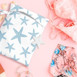 zcyxuuw Wet Bag, Wet Dry Bag, Wet Bag for Swimsuit Travel Beach Pool Dirty Yoga Gym Clothes Makeup Bag Beach Wedding Supplies Waterproof Reusable Shell Pearl Starfish Gifts