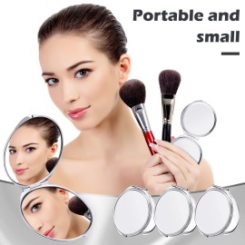 Yalikop 8 Pcs Portable Folding Compact Mirror Bulk with 1X 2X Magnification Double Sided Mini Travel Makeup Mirror for Women Bridesmaid Gifts(Silver)