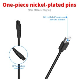MEROM Charger Cord Compatible with SURKER Mens Hair Grooming Trimmer K7S K7S-Silver K7S-Gold K9S SK-1616 Replacement Hair Clipper Power Cable