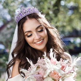 Didder Crystal Crown Tiara for Women - Purple, Silver, Wedding & Party Tiaras