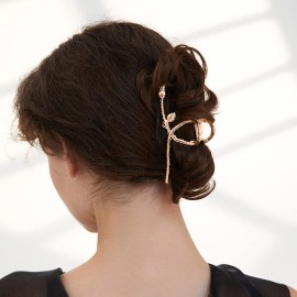 Fuyunohi Flower Clips, Large Flower Hair Clips Jaw Clips Hair Claws for Women (Gold/Silver Rose) Fuyunohi Flower Clips, Large Flower Hair Clips Jaw Clips Hair Claws for Women (Gold/Silver Rose)