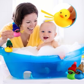 Chivao 12 Pcs Mini Rubber Ducks with Sunglasses/ Glasses and Hats/ Necklace, Cruise Rubber Ducks in Bulk Valentines Day Gift Small Bathtub Toy for Hiding Party Favor(Fresh Color,Vivid Style)