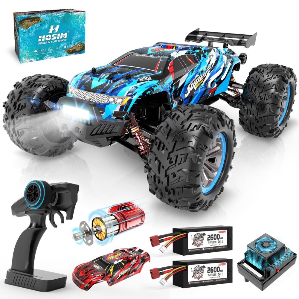 Hosim Brushless RC Cars, 1:10 68+ KMH High Speed Remote Control Car for Adults Boys, 4X4 All Terrains Waterproof Off Road Hobby Grade Large Fast Racing Buggy Toy Gift Monster Trucks
