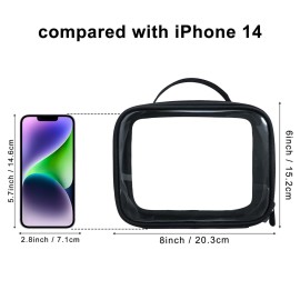 ANRUI TSA Approved Toiletry Bag, 5 Pcs TSA Clear Travel Bags With Handle Strap, Makeup Bag for Liquids, Toiletries, Cosmetics, Gifts for Women and MenBlack