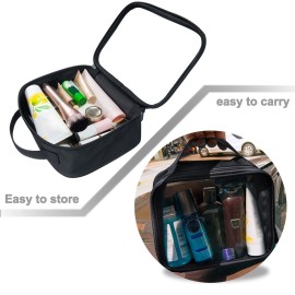 ANRUI TSA Approved Toiletry Bag, 5 Pcs TSA Clear Travel Bags With Handle Strap, Makeup Bag for Liquids, Toiletries, Cosmetics, Gifts for Women and MenBlack
