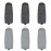 Replacement Heads for Flawless Pedi, Replacement Roller Refills Heads Compatible with Finishing Touch Flawless Pedi Electric Tool File, 6-Pack ( 3 Black Coarse and 3 Gray Fine )