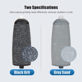 Replacement Heads for Flawless Pedi, Replacement Roller Refills Heads Compatible with Finishing Touch Flawless Pedi Electric Tool File, 6-Pack ( 3 Black Coarse and 3 Gray Fine )