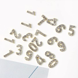 WOKOTO 30Pcs Gold 3d Numbers For Nails Number Rhinestones Charms For Acrylic Nails Number Nail Charms For Women Girls Nail Art Charms Gold Nail Jewels Gems For Nails Accessories Gems
