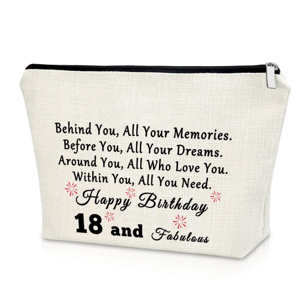 18th Birthday Gifts for Girls Makeup Bag Birthday Gifts for Women 18 Years Old Happy Birthday Gifts for Sister Cosmetic Bag Gifts for Your Daughter Turning 18 Born in 2006 Gifts Travel Pouch