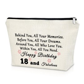 18th Birthday Gifts for Girls Makeup Bag Birthday Gifts for Women 18 Years Old Happy Birthday Gifts for Sister Cosmetic Bag Gifts for Your Daughter Turning 18 Born in 2006 Gifts Travel Pouch