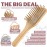 klara faire heatless curler companion set - 3pc set w/bamboo brush, rat tail combs & hair mister spray bottle | Natural Bamboo hair brush & Wooden Comb w/fine mist spray bottles (Black Silver)