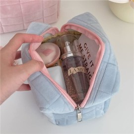 Small Cosmetic Bag Cute Makeup Bag Y2k Accessories Aesthetic Make Up Bag Y2k Purse Cosmetic Bag for Purse (blue)