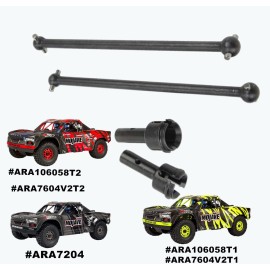 for 1/7 ARRMA Mojave 6S BLX Rear Drive Shaft Upgrades Part,45 Hardened Steel Rear CVD Universal Joints/Wheel AXLE & DOGBONE for 1/7 ARRMA Mojave 6S V2 4WD Desert Short Truck 2pcs/Set(Black)