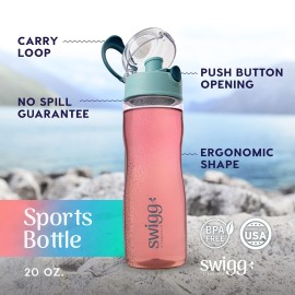 1 BPA Free Sports Water Bottles for School Gym Bicycle Car - Leak Proof Sports Waterbottles - See Through Reusable Clear Water Bottle botella de agua Made of Tritan Plastic Refillable 20-24oz