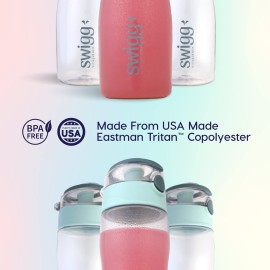 1 BPA Free Sports Water Bottles for School Gym Bicycle Car - Leak Proof Sports Waterbottles - See Through Reusable Clear Water Bottle botella de agua Made of Tritan Plastic Refillable 20-24oz