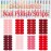 SILPECWEE Red Nail Polish Strips Nail Wraps for Women Solid Color Adhesive Gel Nail Strips Sticker Nail Polish Nail Accessories Manicure Stickers with 1pc Nail File (8 Sheets)