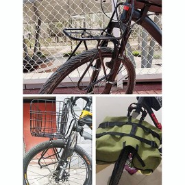 Bicycle Front Carrier Rack, 15KG Capacity Mountain Bike Pannier Rack for Cargo Luggage, Black