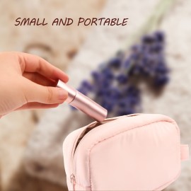 BOSMIOW 10 Pack Essential Oil Roller Bottles 10ml Refillable Pink Glass Roll On Bottle With Stainless Steel Roller Ball Travel Perfume Sample Bottles