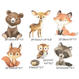 Woodland Wall Decals Stickers Peel and Stick for Baby Boys Girls Nursery Bedroom Netral Decor,Woodland Animals Wall Decals Stickers Forest Animals Bear Fox Owl Raccoon Deer