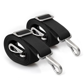 Adjustable Bimini Top Straps,Marine Awning Webbing Straps with Stainless Stee Heavy Duty Snap Hooks,Bimini Top Hardware,Marine Nylon Top Strap (Two Hooks Strap) 2PCS