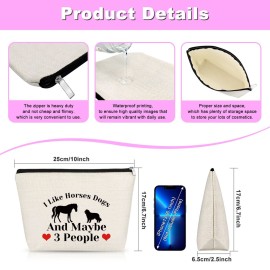 Dog Mom & Cowgirl Horse Lovers Gift: Makeup Bags for Women - Travel Cosmetic Pouch