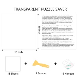 Preserve 3 X 1000 Puzzle Glue Sheets - 18 Peel and Stick Puzzle Saver Sheets, No Stress & No Mess