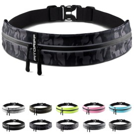 Fitgriff Running Belt for Men & Women - Secure Jogging Pouch for Phone, Keys & Essentials - For All Cell Phones (Camo-Black, 24.5 - 35.5 Waist Size)