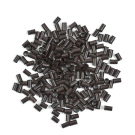 500 Pcs 3.4 mm Micro Link Ring Copper Tubes Beads Non-Silicone Microlink Beads for Hair Extensions (Dark Brown)