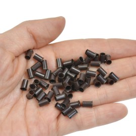 500 Pcs 3.4 mm Micro Link Ring Copper Tubes Beads Non-Silicone Microlink Beads for Hair Extensions (Dark Brown)