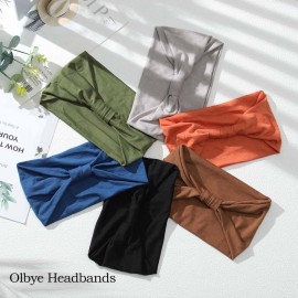 Olbye Wide Headbands Knotted Turban Elastic Non Slip Hairbands Yoga Workout Head Wraps Running Sweatbands Boho Fashion Hair Accessories for Women Pack of 6Solid Color A Olbye Wide Headbands Knotted Turban Elastic Non Slip Hairbands Yoga Workout Head Wraps Running Sweatbands Boho Fashion Hair Accessories for Women Pack of 6Solid Color A