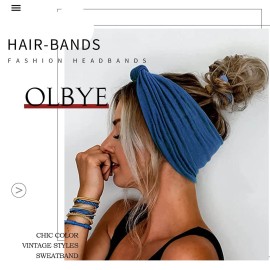 Olbye Wide Headbands Knotted Turban Elastic Non Slip Hairbands Yoga Workout Head Wraps Running Sweatbands Boho Fashion Hair Accessories for Women Pack of 6Solid Color A Olbye Wide Headbands Knotted Turban Elastic Non Slip Hairbands Yoga Workout Head Wraps Running Sweatbands Boho Fashion Hair Accessories for Women Pack of 6Solid Color A