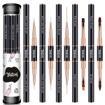 Yasterd Nail Art Brush Set Professional- 5pcs Double-Ended Nail Art Brushes for Long Lines, Thin Liner brush for Nails Detail, Nail Design Brush Ombre Brush 3D Brush Kits for Gel Polish Acrylic Nail Drawing