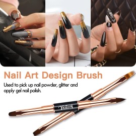 Yasterd Nail Art Brush Set Professional- 5pcs Double-Ended Nail Art Brushes for Long Lines, Thin Liner brush for Nails Detail, Nail Design Brush Ombre Brush 3D Brush Kits for Gel Polish Acrylic Nail Drawing Yasterd Nail Art Brush Set Professional- 5pcs Double-Ended Nail Art Brushes for Long Lines, Thin Liner brush for Nails Detail, Nail Design Brush Ombre Brush 3D Brush Kits for Gel Polish Acrylic Nail Drawing