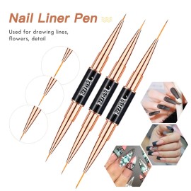 Yasterd Nail Art Brush Set Professional- 5pcs Double-Ended Nail Art Brushes for Long Lines, Thin Liner brush for Nails Detail, Nail Design Brush Ombre Brush 3D Brush Kits for Gel Polish Acrylic Nail Drawing Yasterd Nail Art Brush Set Professional- 5pcs Double-Ended Nail Art Brushes for Long Lines, Thin Liner brush for Nails Detail, Nail Design Brush Ombre Brush 3D Brush Kits for Gel Polish Acrylic Nail Drawing