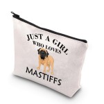 BDPWSS Mastiff Dog Gift Mastiff Mom Gift Mastiff Lover Gift Just a Girl Who Loves Mastiffs Travel Pouch For Mastiff Owner (Girl Loves Mastiffs)