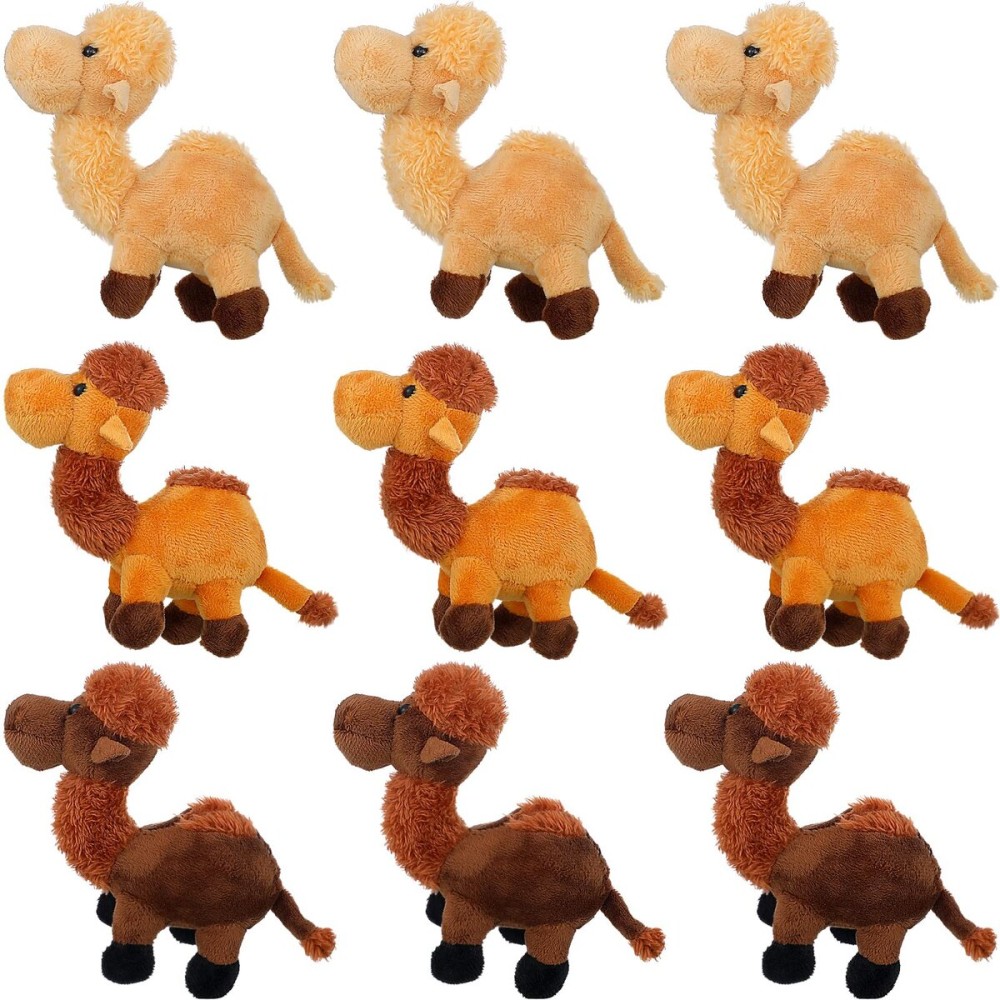 Sosation 9 Pack Camel Stuffed Animal Camel Plush Cute Doll Toy Soft Small Stuffed Hanging Ornaments for Keys Purse Backpack School Bags, DIY Birthday Party Favors, 5.5 x 2 Inches