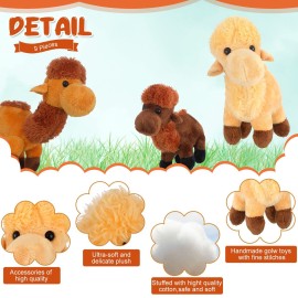 Sosation 9 Pack Camel Stuffed Animal Camel Plush Cute Doll Toy Soft Small Stuffed Hanging Ornaments for Keys Purse Backpack School Bags, DIY Birthday Party Favors, 5.5 x 2 Inches