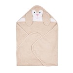 Riff Raff Friendly Bunny Hooded Towel - Premium Cotton Baby Towel with Mitt Set - Ultra Soft Machine Washable Cartoon Hooded Baby Towels - Baby Towels with Hood for Newborn Baby, Infants, Toddlers