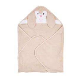 Riff Raff Friendly Bunny Hooded Towel - Premium Cotton Baby Towel with Mitt Set - Ultra Soft Machine Washable Cartoon Hooded Baby Towels - Baby Towels with Hood for Newborn Baby, Infants, Toddlers