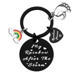 New Mom Gift Keychain Rainbow Baby Keychain Rainbow Mom Keychain New Mommy Gift New Baby Gift for Mom Mother To Be Jewelry Baby Congratulations Announcement Gift