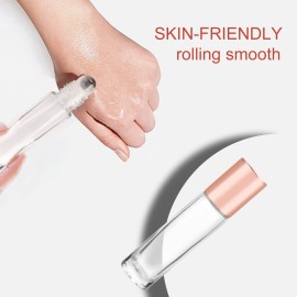 BOSMIOW 10ml(1/3oz) Glass Roller Bottles 20 Packs Glass Essential Oil Roll On Bottles for Perfume Aromatherapy with Stainless Steel Roller Balls